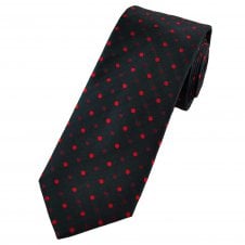 Tresanti Celeste Navy, Red & Burgundy Polka Dot Men's Silk Tie