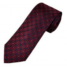 Tresanti Celeste Navy, Red & Light Blue Pattern Men's Silk Tie