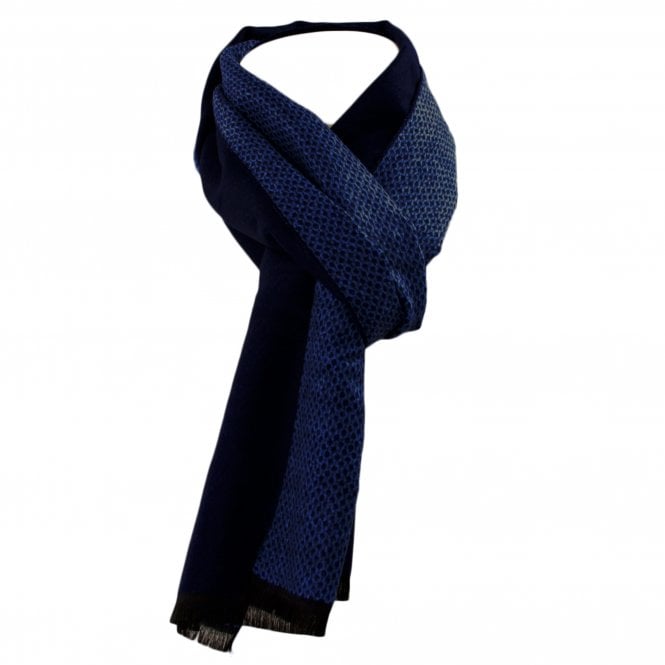 Tresanti Celeste Navy & Royal Blue Patterned Reversible Scarf