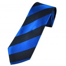 Tresanti Celeste Navy & Royal Blue Striped Men's Silk Designer Tie