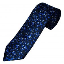 Tresanti Celeste Navy, Silver Blue & Royal Blue Patterned Men's Silk Tie