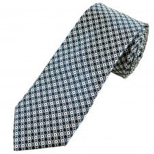 Tresanti Celeste Navy & Silver Patterned Men's Silk Tie