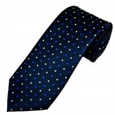 Tresanti Celeste Navy, Silver & Royal Blue Diamond Patterned Men's Silk Tie