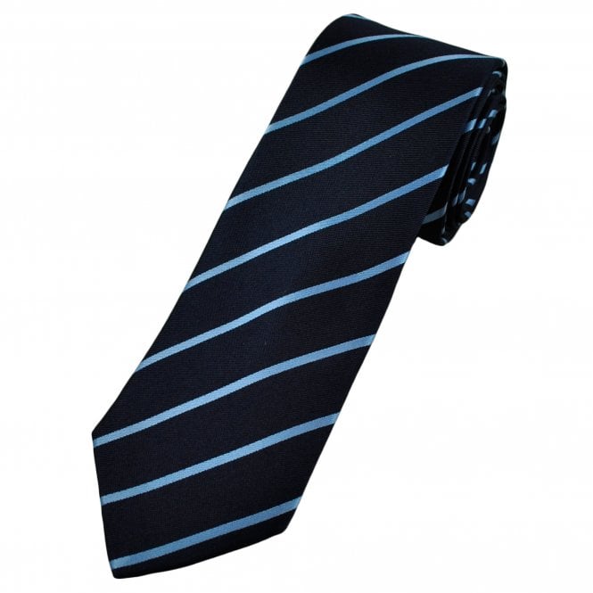 Tresanti Celeste Navy & Sky Blue Striped Men's Designer Silk Tie