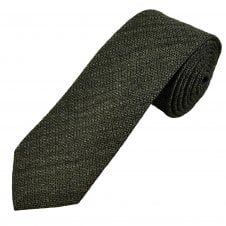 Tresanti Celeste Olive Green, Black & Silver Pattern Men's Silk Tie