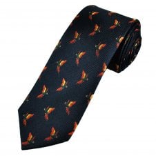 Tresanti Celeste Parrot Navy Blue Men's Silk Tie