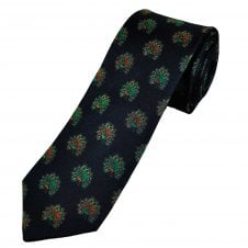 Tresanti Celeste Peacock Navy Blue Men's Silk Tie