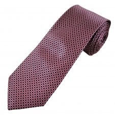 Tresanti Celeste Pink  & Navy Blue Circle Effect Pattern Men's Silk Tie