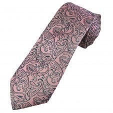 Tresanti Celeste Pink & Navy Blue Paisley Pattern Men's Silk Tie