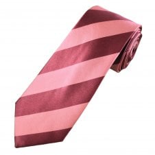 Tresanti Celeste Pink & Raspberry Striped Men's Silk Designer Tie