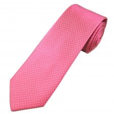 Tresanti Celeste Pink & White Polka Dot Men's Silk Tie