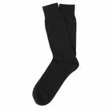 Tresanti Celeste Plain Black Wool-Cotton Men's Socks