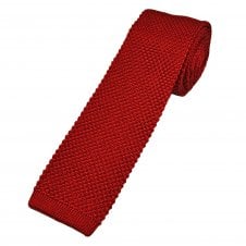 Tresanti Celeste Plain Red Men's Silk Knitted Tie