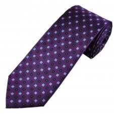 Tresanti Celeste Plum, Black & Light Blue Pattern Men's Silk Designer Tie