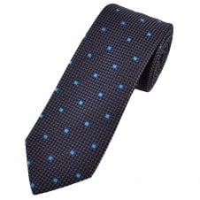 Tresanti Celeste Plum, Black, Royal & Light Blue Patterned Men's Silk Tie