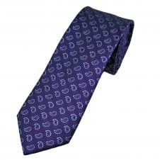 Tresanti Celeste Purple & Lavender Blue Teardrop Paisley Pattern Men's Silk Designer Tie