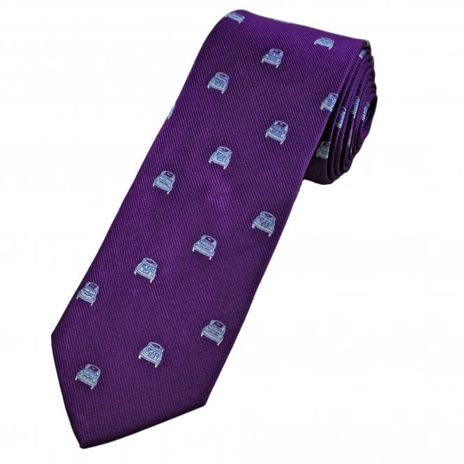 Tresanti Celeste Purple & Light Blue Cars Men's Silk Tie
