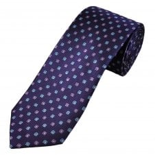 Tresanti Celeste Purple, Lilac, White & Light Blue Patterned Men's Silk Designer Tie