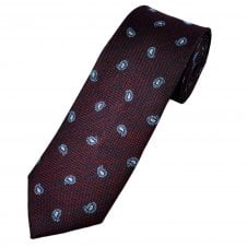 Tresanti Celeste Purple, Red & Light Blue Paisley Silk Men's Designer Tie