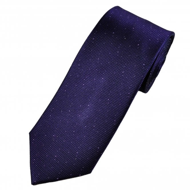 Tresanti Celeste Purple with Lilac Fleck Pattern Silk Men's Designer Tie