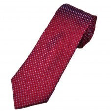 Tresanti Celeste Red & Blue Circles & Dots Pattern Men's Silk Tie