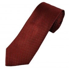 Tresanti Celeste Red, Burgundy, Black & Silver Diamond Pattern Men's Silk Designer Tie