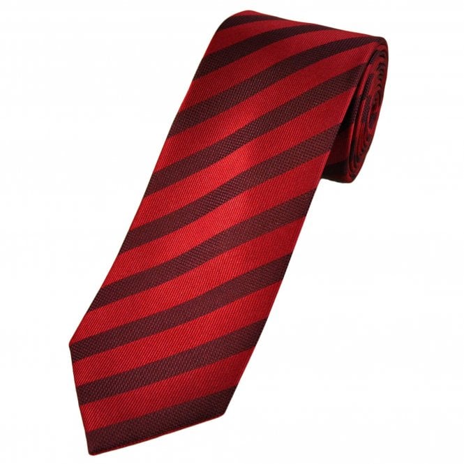 Tresanti Celeste Red & Burgundy Striped Silk Men's Designer Tie