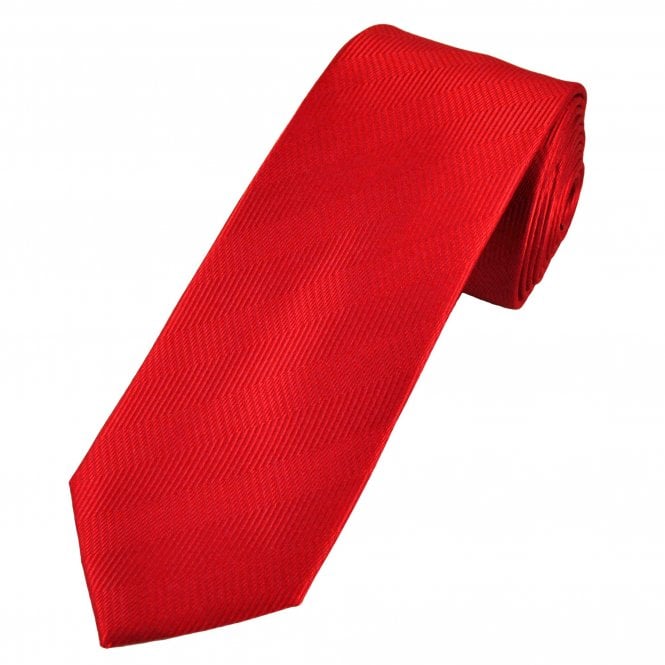Tresanti Celeste Red Chevron Patterned Men's Silk Designer Tie