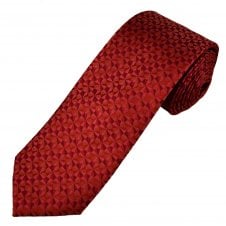 Tresanti Celeste Red, Maroon, Pink & Gold Triangle Pattern Men's Silk Designer Tie