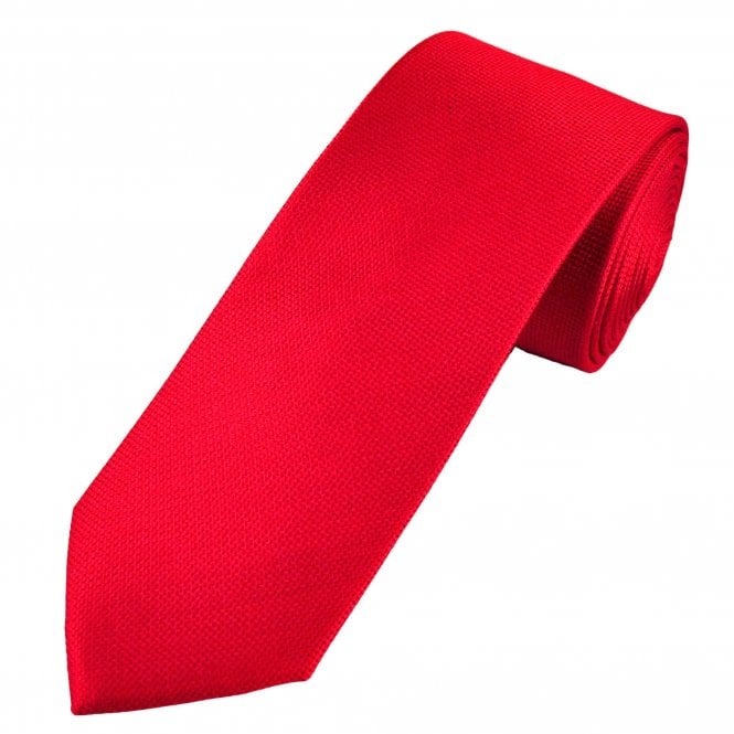 Tresanti Celeste Red Micro Checked Patterned Men's Silk Designer Tie