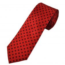 Tresanti Celeste Red & Navy Blue Pattern Men's Silk Tie
