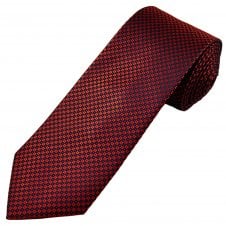 Tresanti Celeste Red & Navy Blue Square Pattern Men's Silk Designer Tie