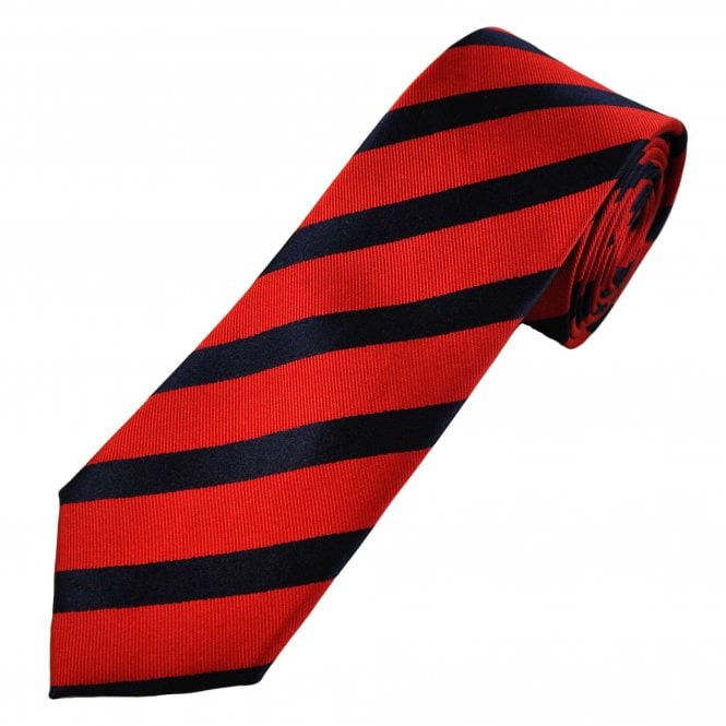 Tresanti Celeste Red & Navy Blue Stripe Men's Silk Tie