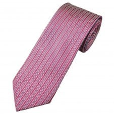 Tresanti Celeste Red, Pink & Blue Vertical Stripe Pattern Men's Silk Tie