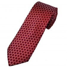 Tresanti Celeste Red, Pink & Navy Blue Circle & Spot Patterned Men's Silk Designer Tie