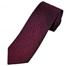 Tresanti Celeste Red, Purple & Black Patterned Men's Silk Designer Tie
