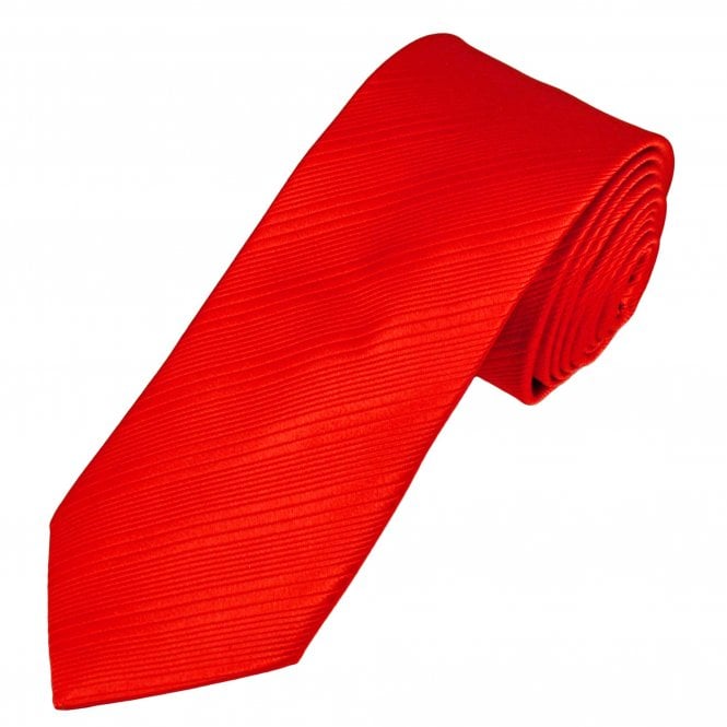 Tresanti Celeste Red Self Striped Men's Silk Designer Tie