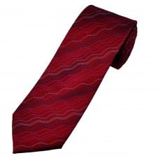 Tresanti Celeste Red, Shades of Pink & Blue Wavy Dots & Stripes Men's Silk Tie