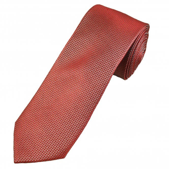 Tresanti Celeste Red, Silver & Navy Dots Patterned Men's Silk Tie