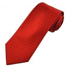 Tresanti Celeste Red & Silver Polka Dot Men's Silk Tie