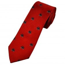 Tresanti Celeste Red with Black Cars Luxury Silk Men's Tie