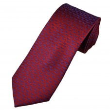 Tresanti Celeste Red with Royal Blue Whales Luxury Silk Men's Tie