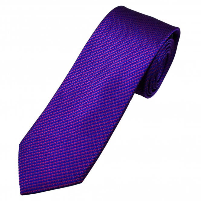 Tresanti Celeste Royal Blue & Fuchsia Pink Patterned Stripe Men's Silk Tie