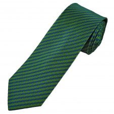 Tresanti Celeste Royal Blue & Green Zig Zag Pattern Men's Silk Tie