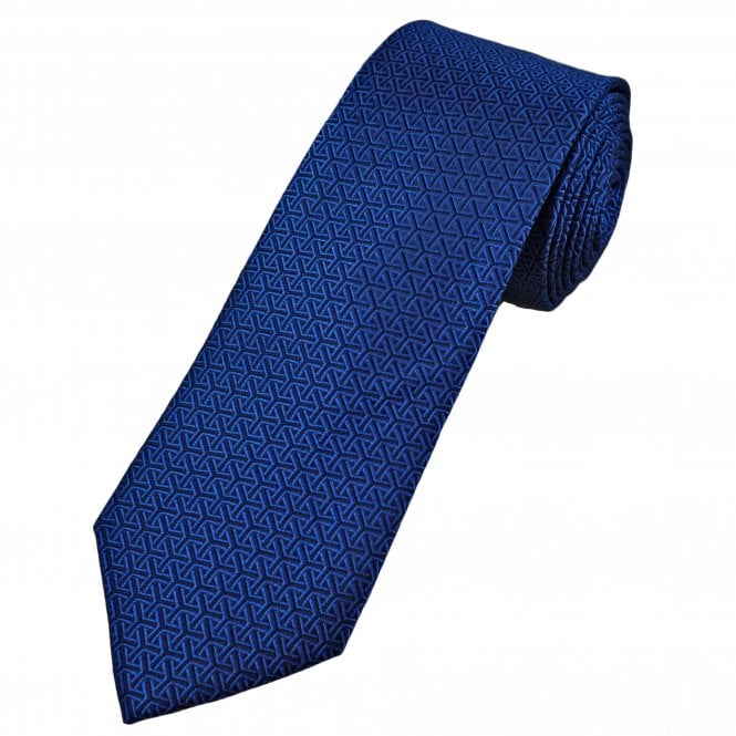 Tresanti Celeste Royal Blue & Navy Patterned Men's Silk Tie