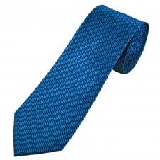 Tresanti Celeste Royal Blue & Turquoise Zig Zag Pattern Men's Silk Tie