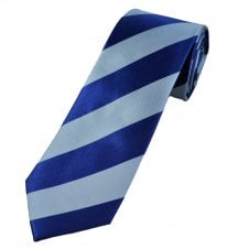 Tresanti Celeste Royal & Light Blue Striped Men's Silk Designer Tie