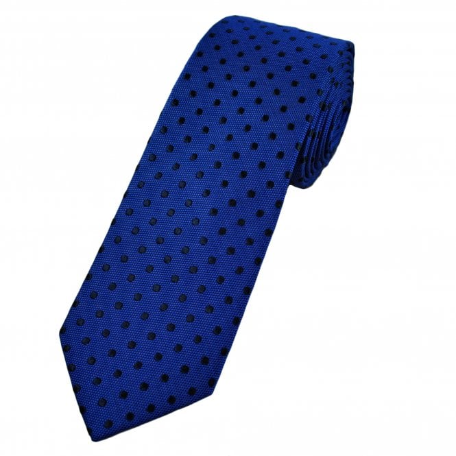 Tresanti Celeste Royal & Navy Blue Polka Dot Men's Designer Silk Tie