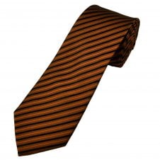 Tresanti Celeste Rust Orange & Black Stripe Men's Silk Tie