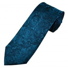 Tresanti Celeste Shades of Blue Floral Pattern Men's Silk Designer Tie
